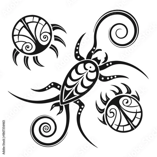 Obraz Abstract scorpion tattoo design