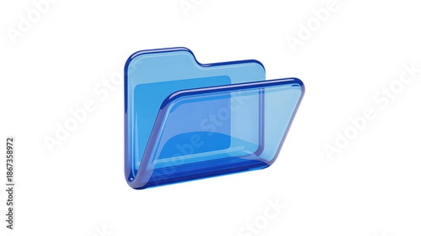 Obraz 3D blue folder icon creative mockup