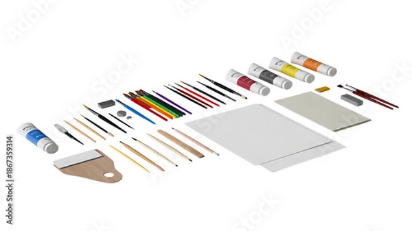 Obraz Canvas drawing tools isolated creative materials
