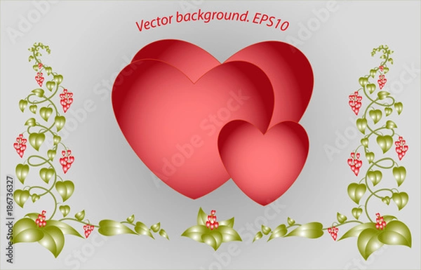 Fototapeta Decorative colorful floral hearts. EPS10 vector illustration