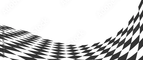 Obraz Abstract pattern curves checkered white background