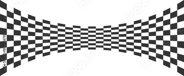 Obraz Abstract pattern curves checkered white background