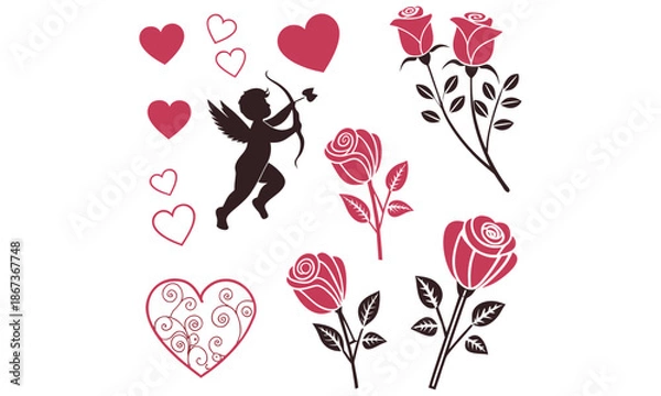 Obraz valentine's day vector icon design bundle