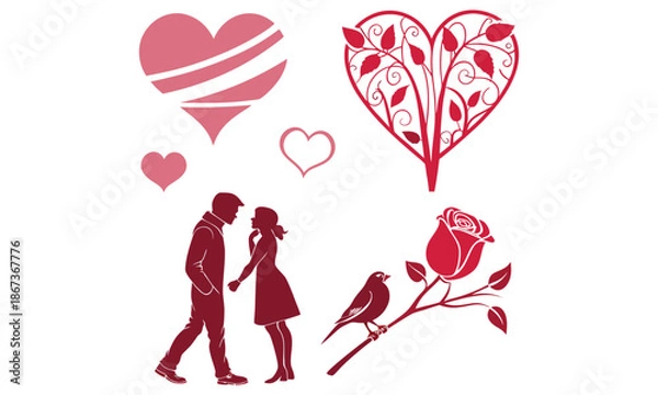 Obraz valentine's day vector icon design bundle