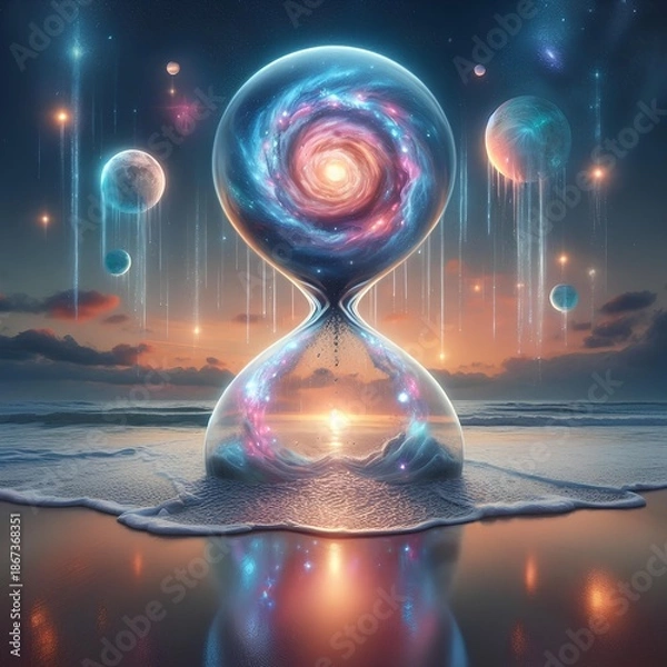 Obraz hourglass and clouds