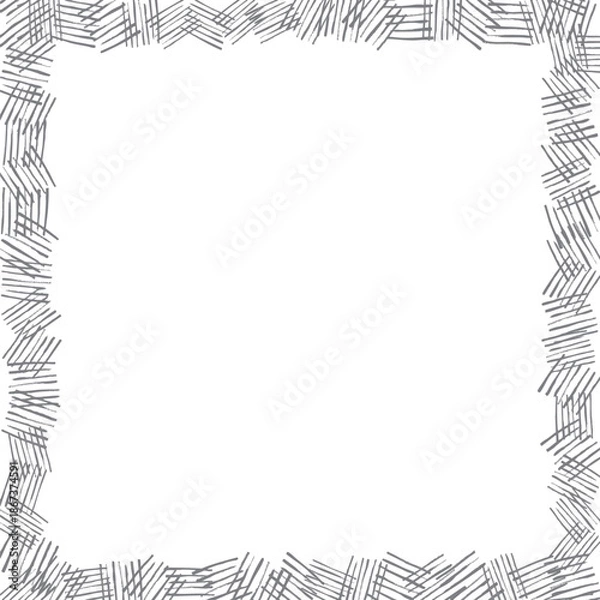 Obraz グレーのスクラッチ柄イラストのスクエアフレーム　Adobe Illustrator Artwork