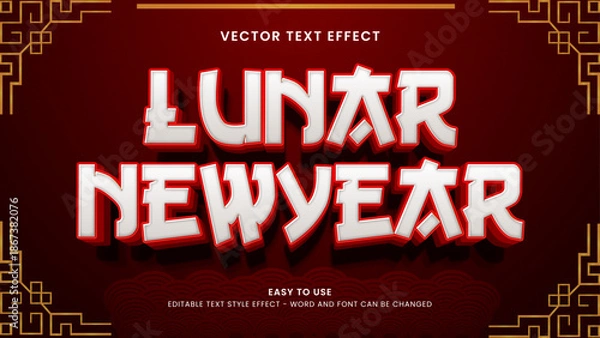 Obraz lunar new year editable text effect 3d vector