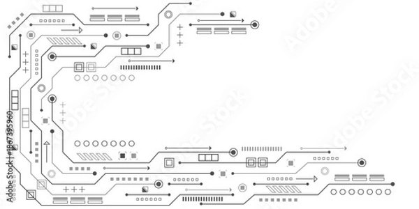 Obraz Technology background. Electronic board . Digital technology speed connect .Processor. Vector illustration