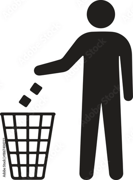 Obraz Trash icon isolated on a white background. Vector illustration.