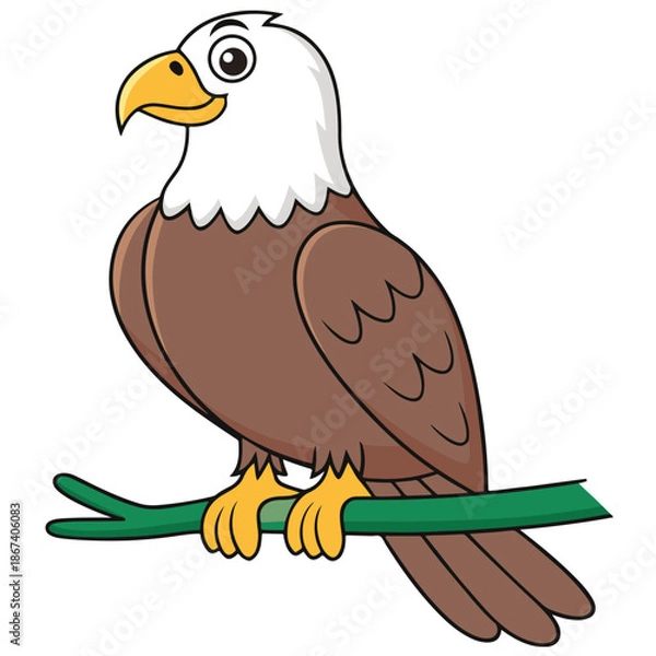 Obraz Cute cartoon eagle character in vector illustration style