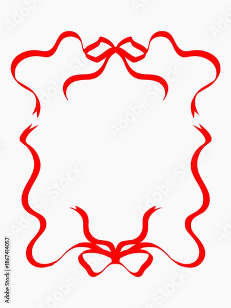 Obraz Hand drawn frame ribbon doodle collection