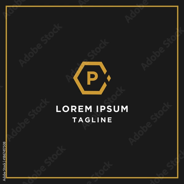 Obraz cp or pc hexagon logo