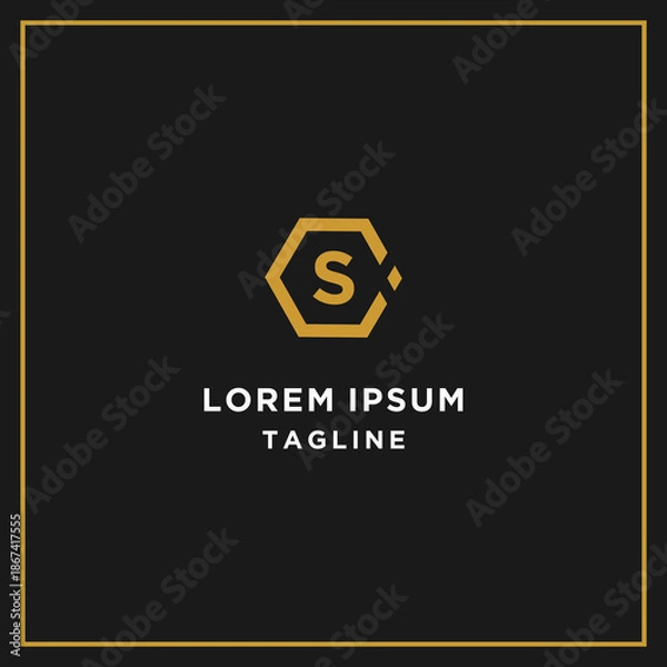 Obraz cs or sc hexagon logo