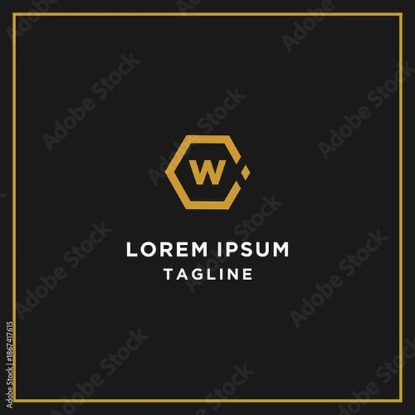 Obraz cw or wc hexagon logo