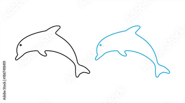 Fototapeta dolphin icon, vector illustration