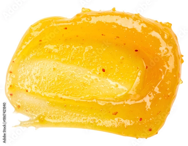 Obraz Pineapple jam smear isolated on transparent background