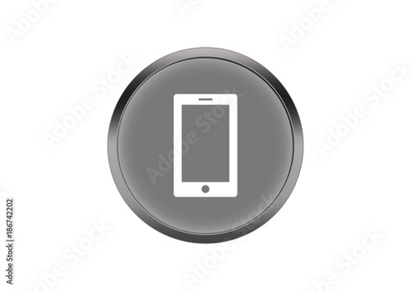 Obraz Button Silber Symbol Knopf Rund