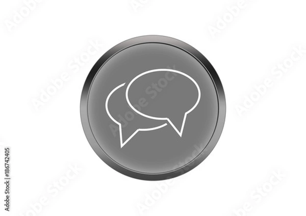 Obraz Button Silber Symbol Knopf Rund