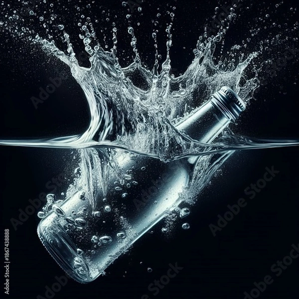 Fototapeta abstract blue background with bubbles