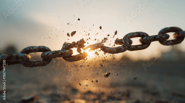Obraz Chain breaking with dramatic impact