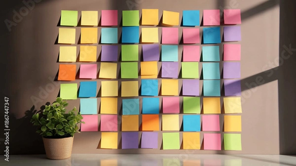 Obraz Reminder notes colorful planning background