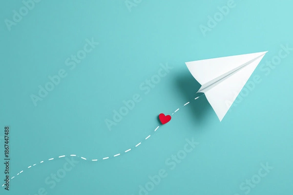 Obraz Communication concept paper airplane