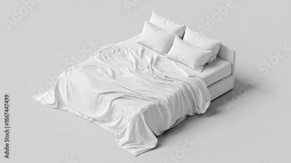 Obraz Clean bed linen interior design