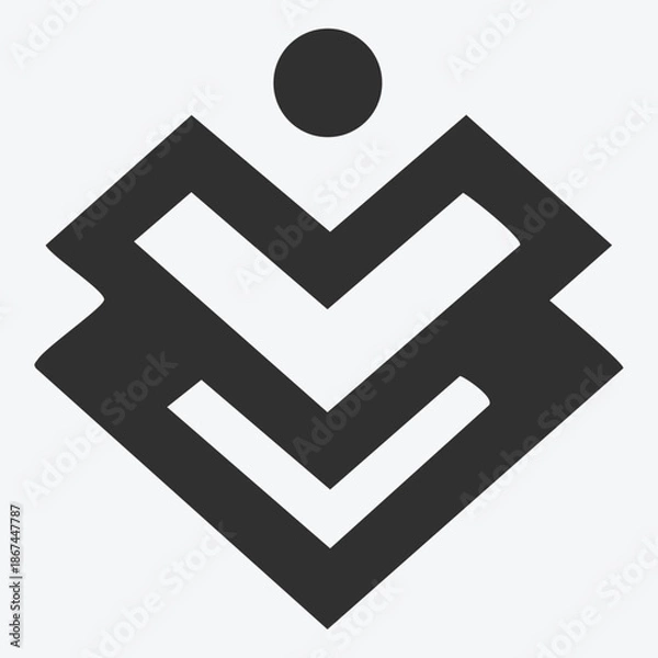 Obraz Abstract Black and White Logo Vector Symbol