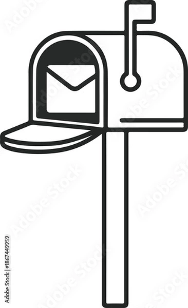 Obraz Mailbox line icon vector
