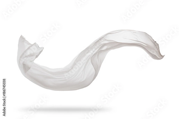 Fototapeta Smooth elegant white cloth isolated on white background
