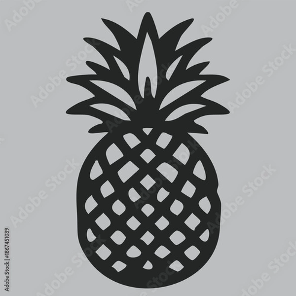 Obraz Pineapple Black and White Vector