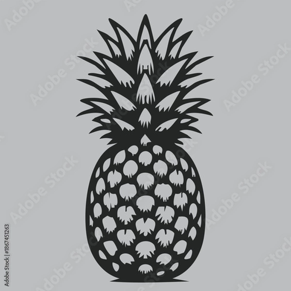 Obraz Pineapple Black and White Vector