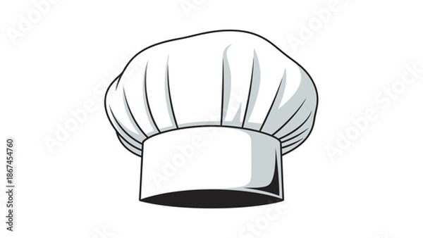 Obraz Elegant white chef's hat on white background