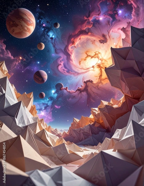 Obraz Origami Galaxy