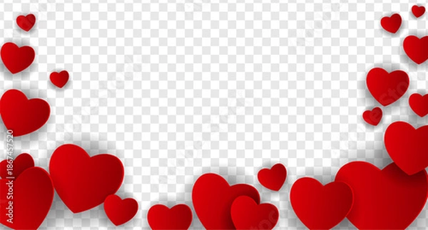Fototapeta red hearts background