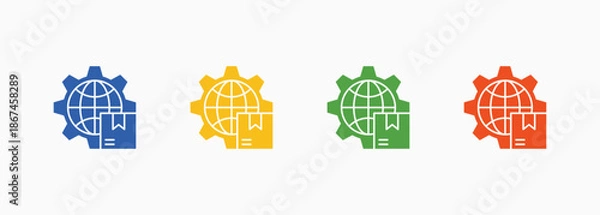 Obraz Globalization Icon Set Color Multiple Style Collection