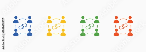 Obraz Networking Icon Set Color Multiple Style Collection