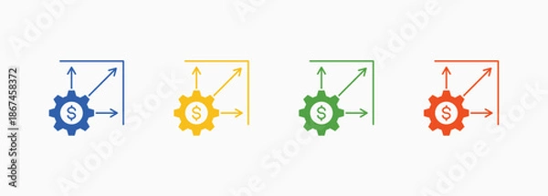 Obraz Scalability Icon Set Color Multiple Style Collection