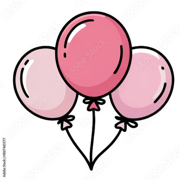 Obraz pink balloon with balloons