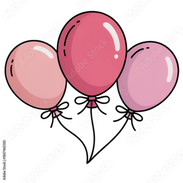 Obraz pink party balloons