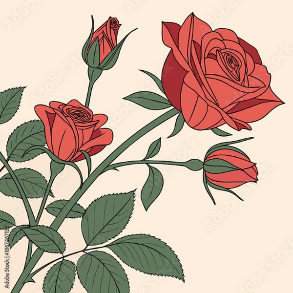 Obraz seamless pattern with roses
