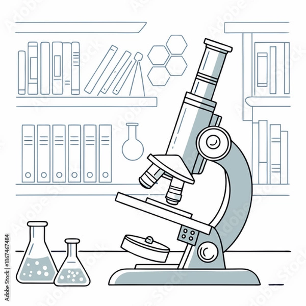 Obraz vector illustration of a microscope
