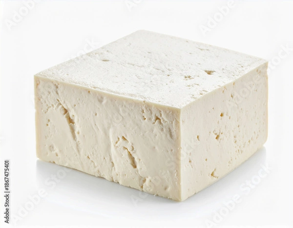 Obraz 두부-콩-단백질-두부 한모-사각 두부-큐브 두부-흰색배경