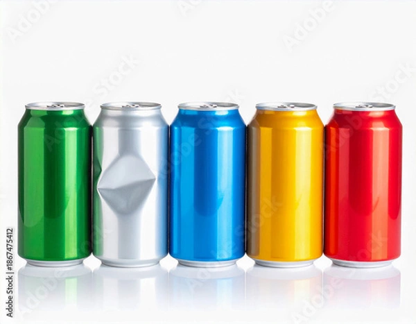 Obraz 음료-캔-캔음료-알류미늄-재활용-찌그러진-여러개