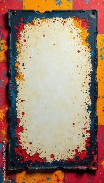 Obraz Grungy square frame, distressed stencil texture , overlay, distressed