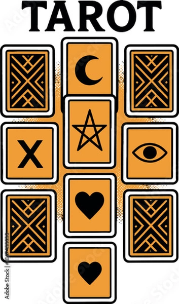 Obraz Tarot Card Spread Reading Divination Vector Art