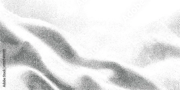 Obraz Grey dots forming abstract wavy shapes on white background texture pattern 1
