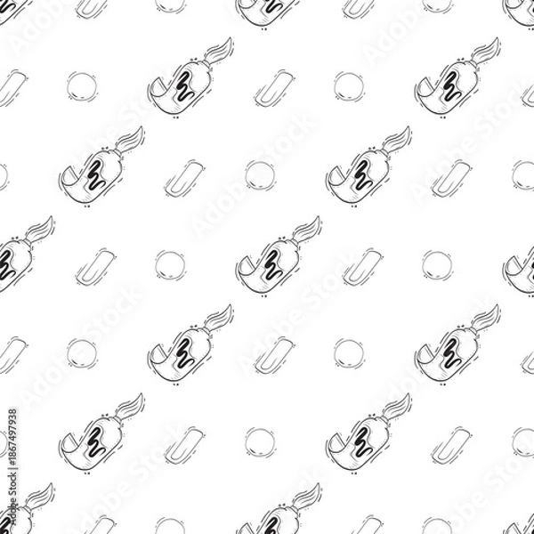 Obraz Hand drawn artist tool seamless pattern