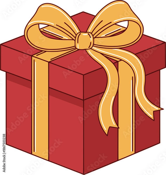 Obraz Red Gift Box with Ribbon