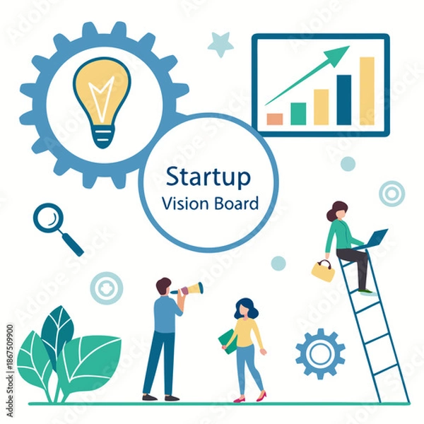 Fototapeta Startup vision board